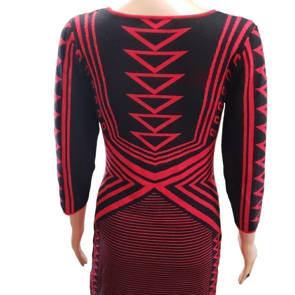 Derek Heart Red & Black Sweater Dress LARGE - Picture 7 of 16